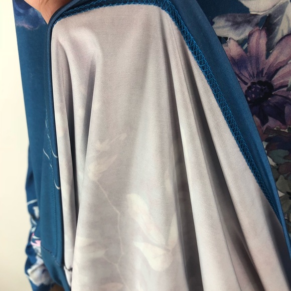 Rachel Kate floral blue long sleeve dress medium - Picture 4 of 8